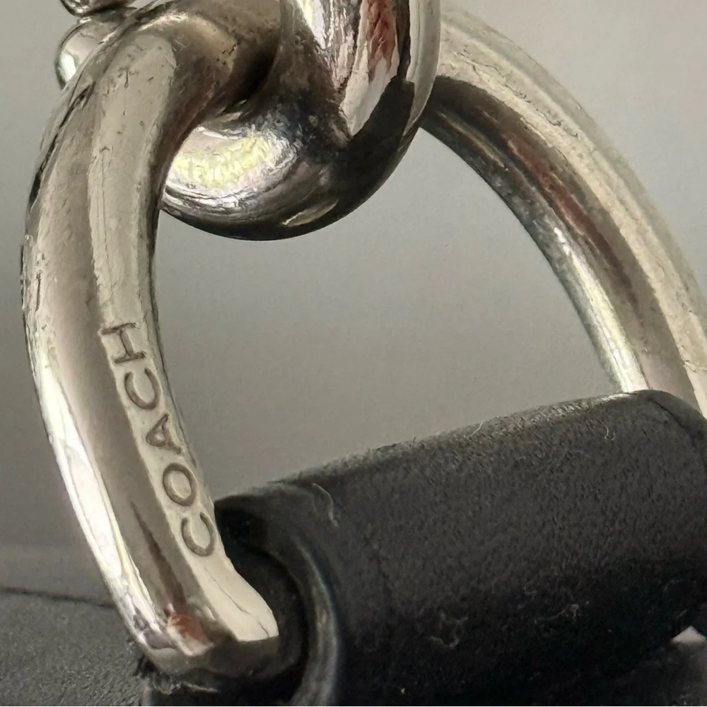 COACH F70666 Lexington Flap Top Black Leather Briefcase/laptop Bag Buckle Detail